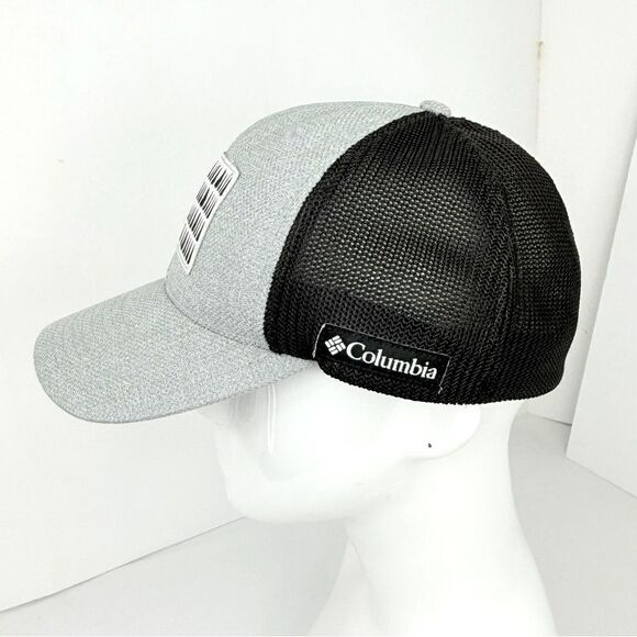 Columbia Gray Fabric Black Mesh Tree Flag FlexFit Ball Cap Hat - Picture 8 of 14